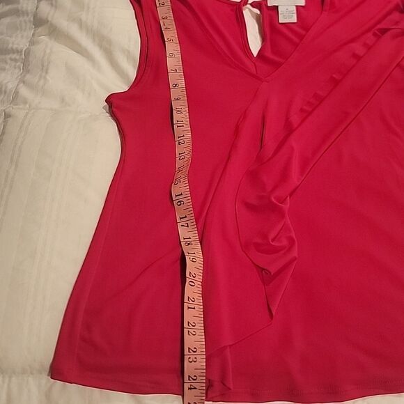 Carmen Marc Valvo Vibrant Pink Draped Blouse Sz S - Picture 5 of 6